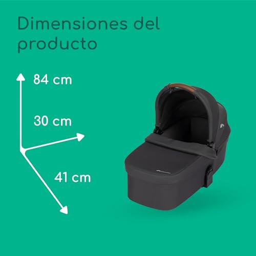 Bebeconfort Luvia Trio Carrito 3 en 1, con Cochecito, Silla de Coche y Capazo, con Cierre Inteligente, Manillar Ajustable, Absorción de Impactos, Mineral Graphite