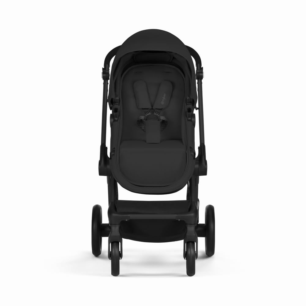 CYBEX Gold Sillita de paseo EOS 2-en-1, Sistema de viaje, Desde el nacimiento hasta 22 kg (aprox. 4 años), Negro (Moon Black)