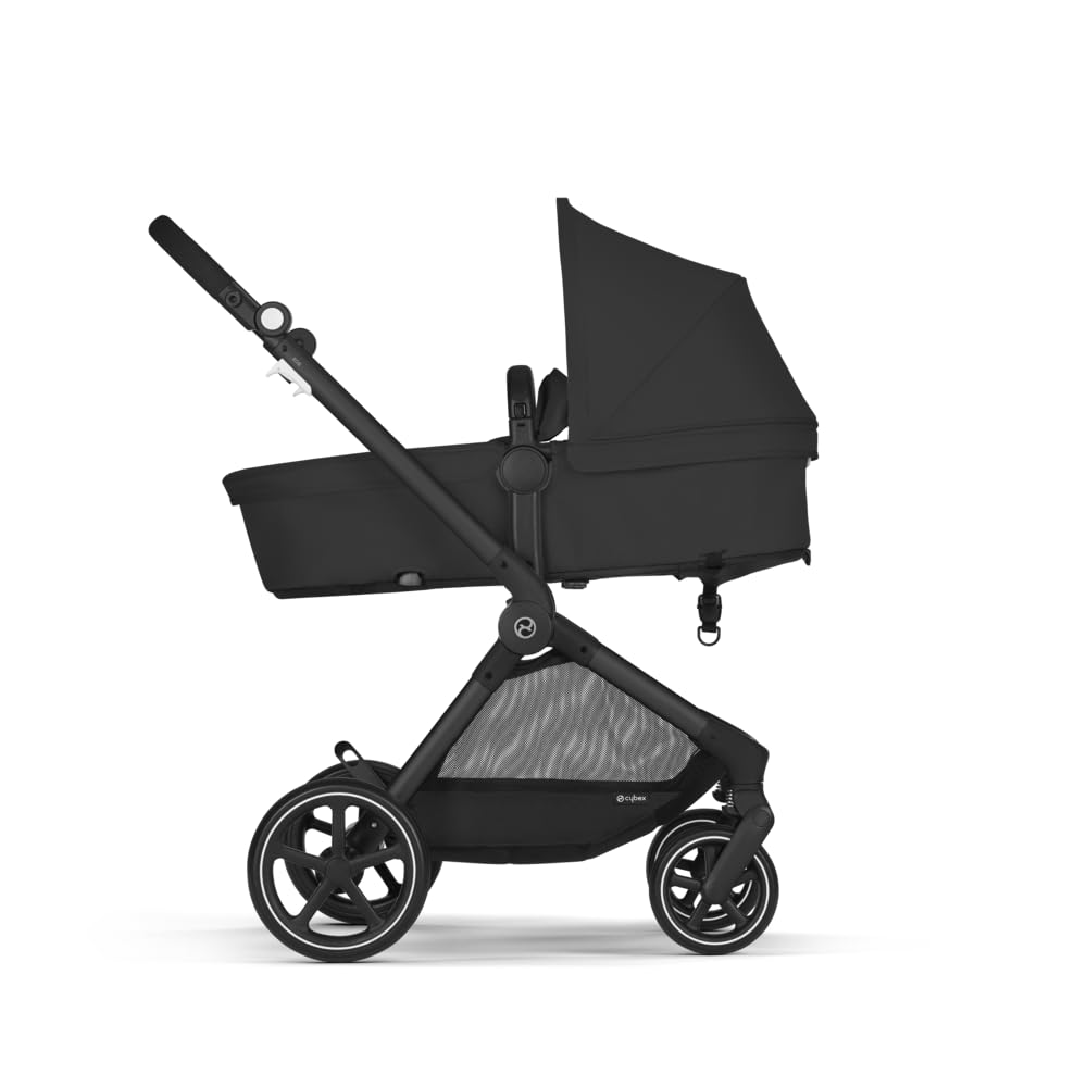 CYBEX Gold Sillita de paseo EOS 2-en-1, Sistema de viaje, Desde el nacimiento hasta 22 kg (aprox. 4 años), Negro (Moon Black)