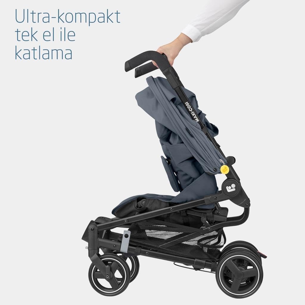 Maxi-Cosi Mara Silla de paseo ligera y compacta, reclinable hasta la posición de dormir, asiento espacioso y cómodo, plegable con una sola mano, cochecito de 0 meses a 22 kg, color Graphite