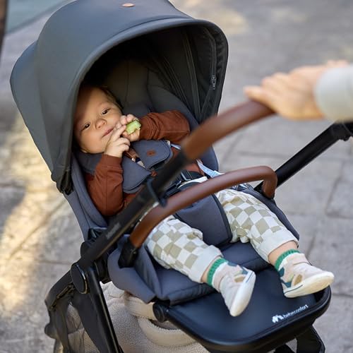 Bebeconfort Luvia Trio Carrito 3 en 1, con Cochecito, Silla de Coche y Capazo, con Cierre Inteligente, Manillar Ajustable, Absorción de Impactos, Mineral Graphite