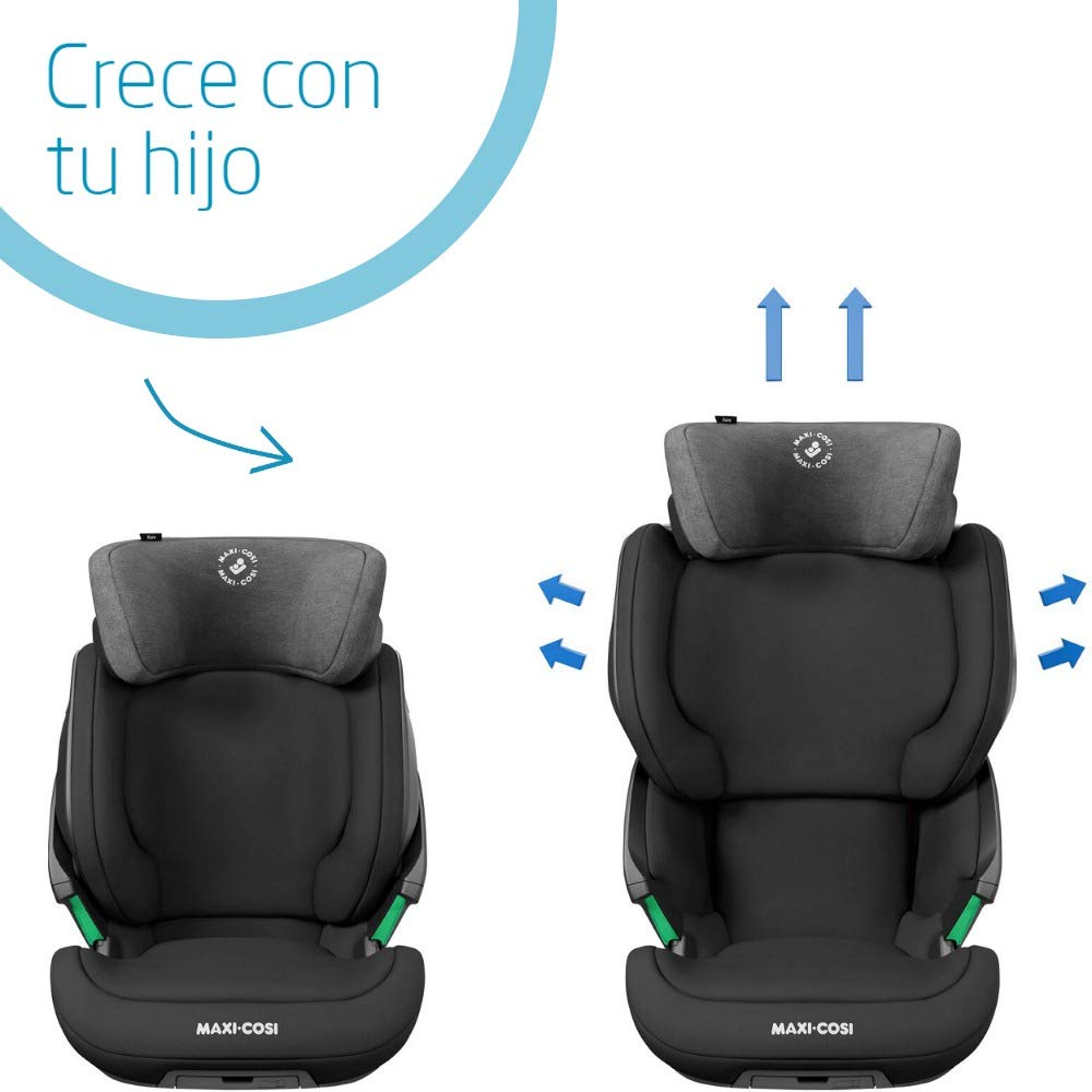 Maxi-Cosi Kore i-Size Silla de Coche ISOFIX, Ajustable en Altura y Ancho, con Protección Lateral Plus, de 3.5 a 12 Años (100-150 cm), Negro