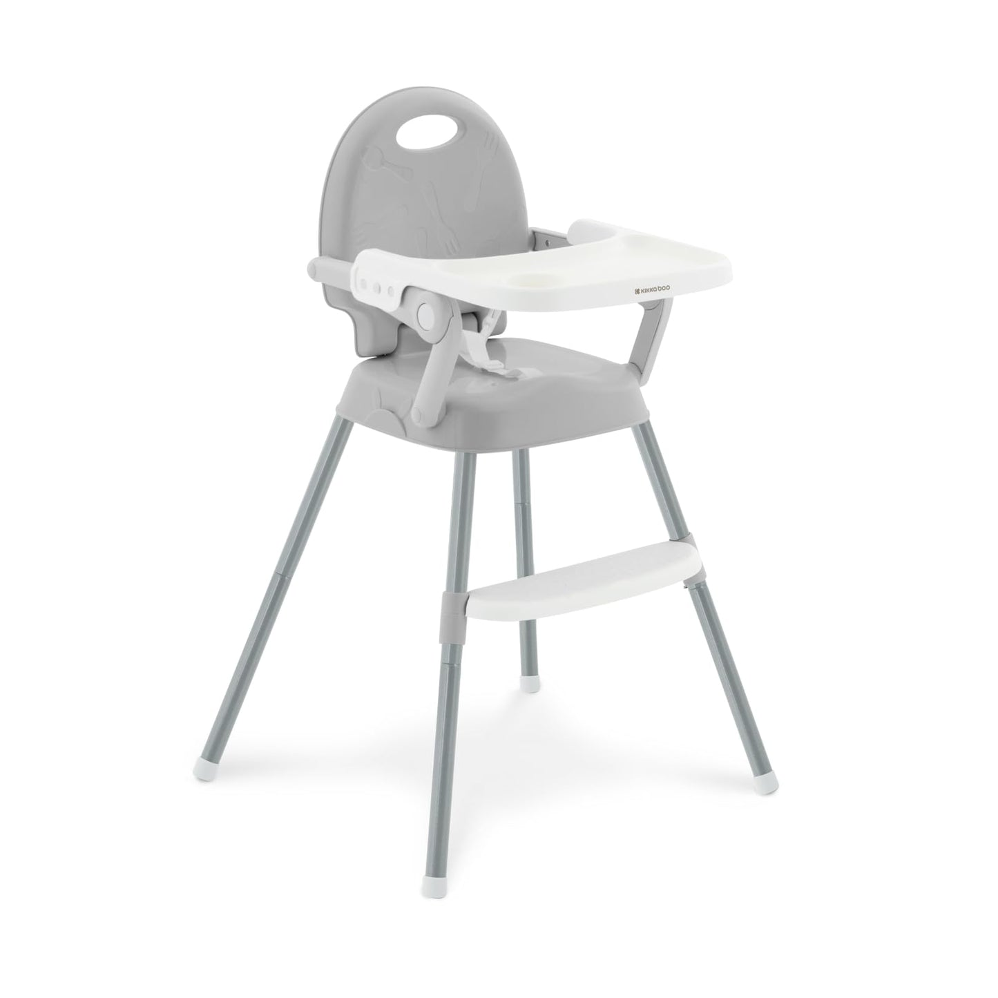KikkaBoo SPOONY Trona Bebé 3 en 1 Evolutiva, Plegable, con Bandeja Extraíble, hasta 36 Meses, Gris