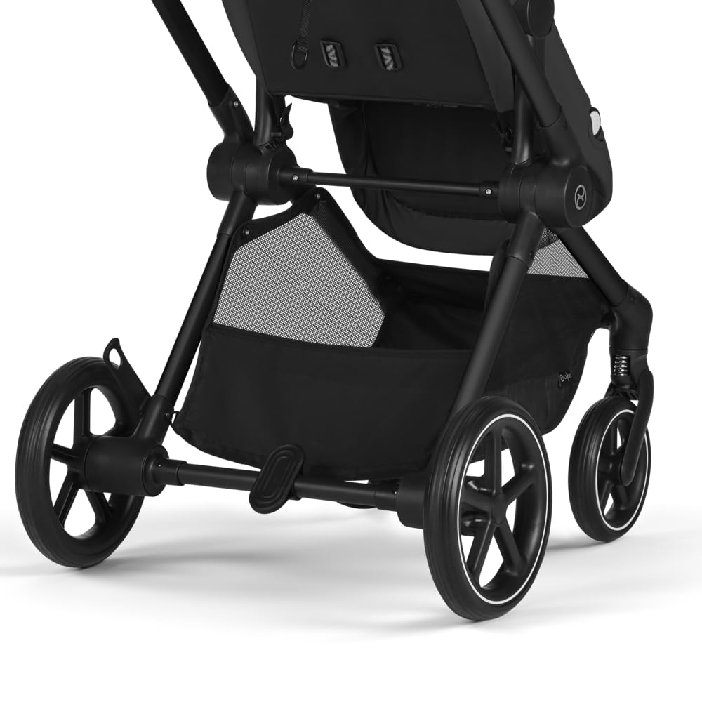 CYBEX Gold Sillita de paseo EOS 2-en-1, Sistema de viaje, Desde el nacimiento hasta 22 kg (aprox. 4 años), Negro (Moon Black)