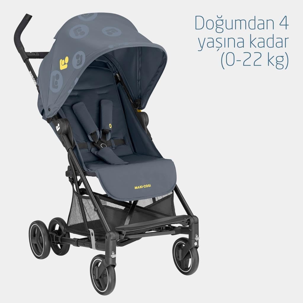 Maxi-Cosi Mara Silla de paseo ligera y compacta, reclinable hasta la posición de dormir, asiento espacioso y cómodo, plegable con una sola mano, cochecito de 0 meses a 22 kg, color Graphite