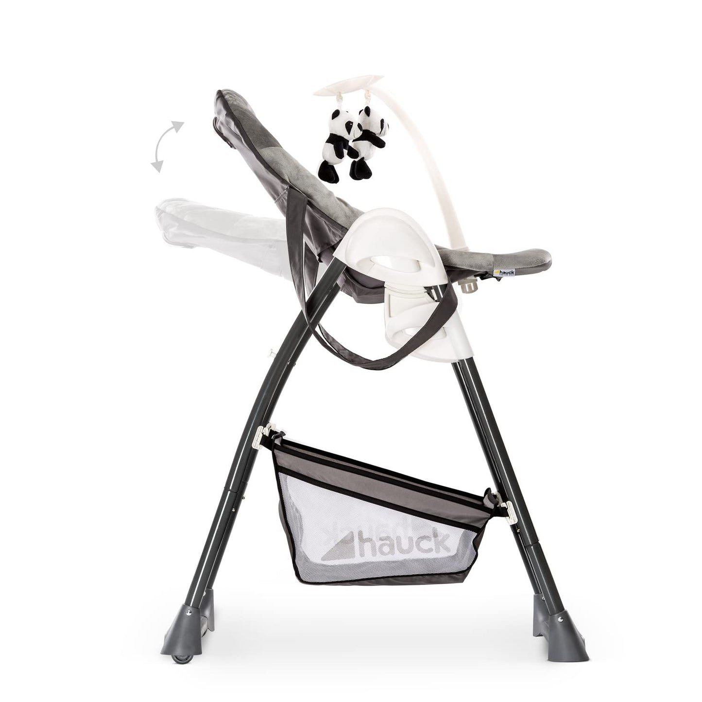 hauck Sit N Relax Trona Bebé Evolutiva con Hamaca Alta, desde 0 Meses, Plegable, Altura Regulable, Panda/Grey
