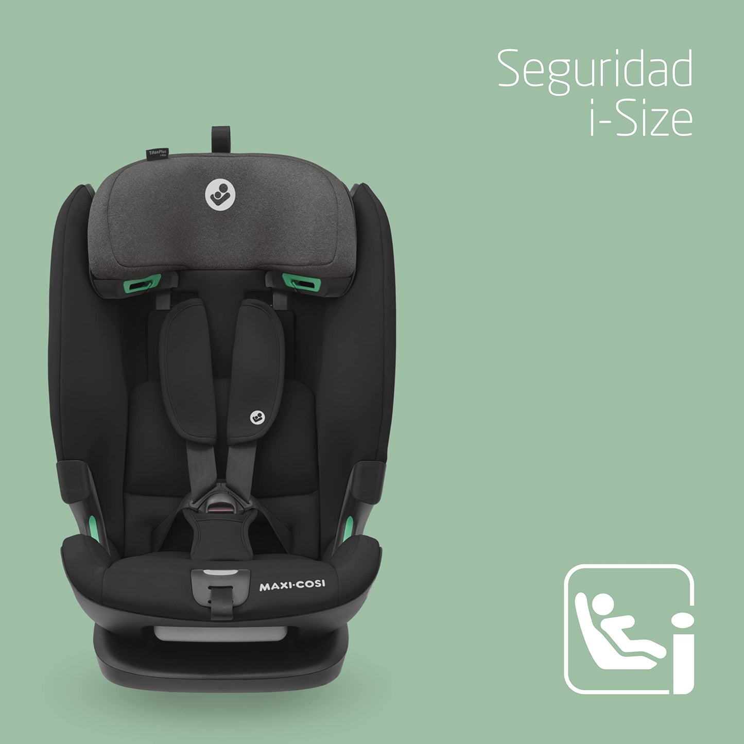 Maxi-Cosi Titan Plus i-Size Silla de Coche Multiedad, con Protección G-CELL y 4 Reclinaciones, de 15 Meses a 12 Años (76-150 cm), Negro