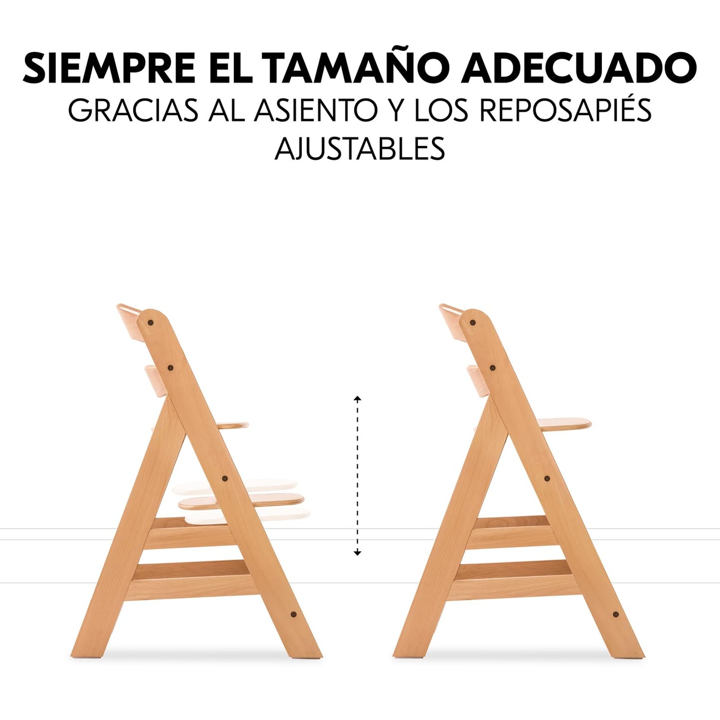 hauck Alpha Trona Evolutiva de Madera, con Hamaca Newborn, desde el Nacimiento, Altura Regulable, Natural