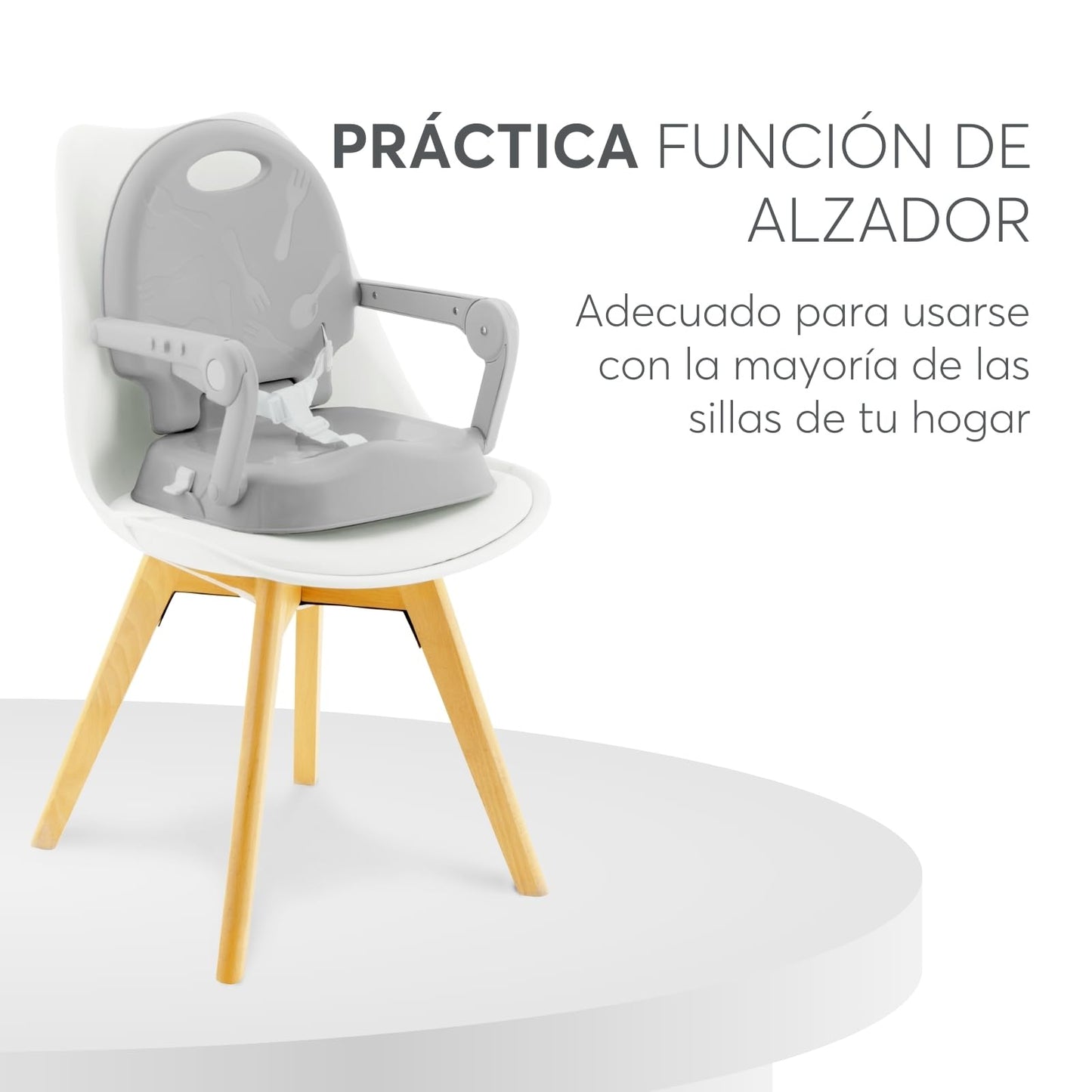 KikkaBoo SPOONY Trona Bebé 3 en 1 Evolutiva, Plegable, con Bandeja Extraíble, hasta 36 Meses, Gris