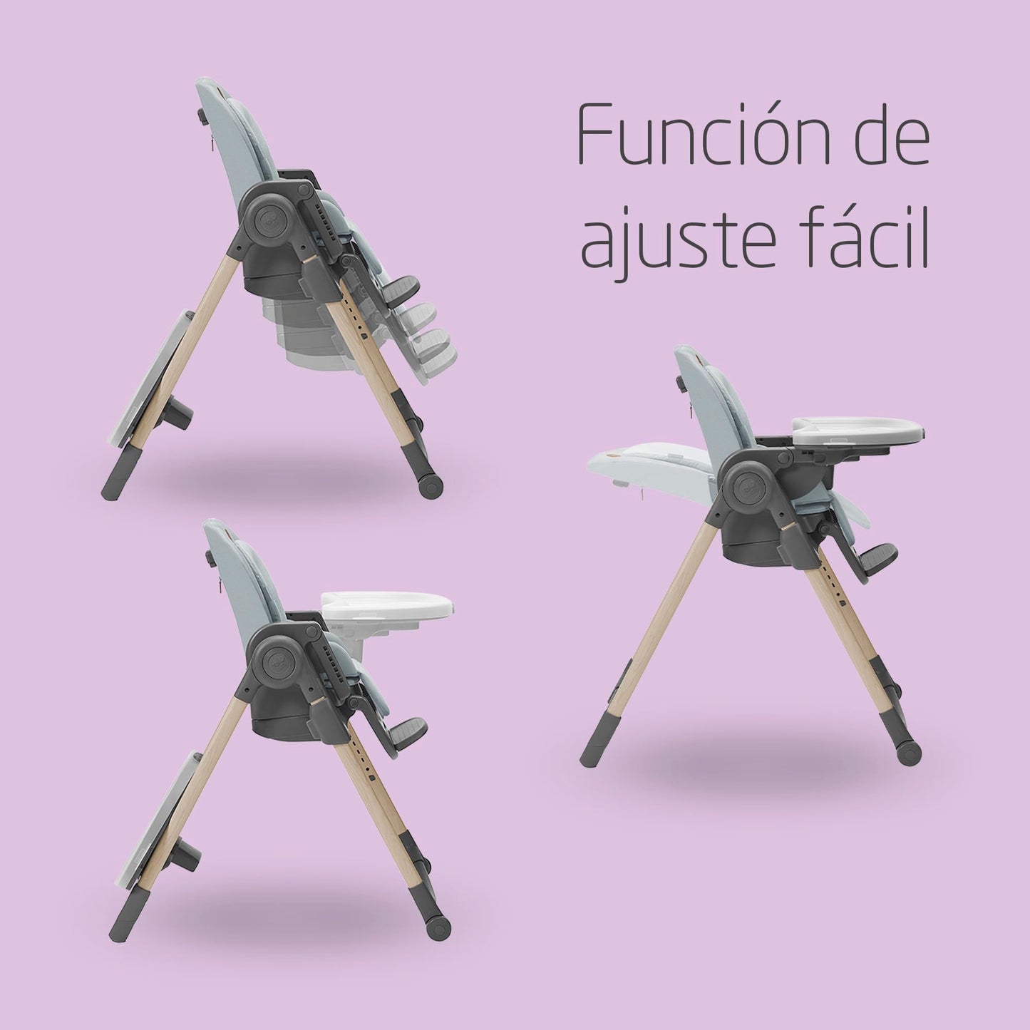 Maxi-Cosi Minla Trona Evolutiva 6 en 1, con 9 Alturas y 5 Reclinaciones, Plegado Compacto, de 0 a 14 Años, Eco Care, Beyond Grey