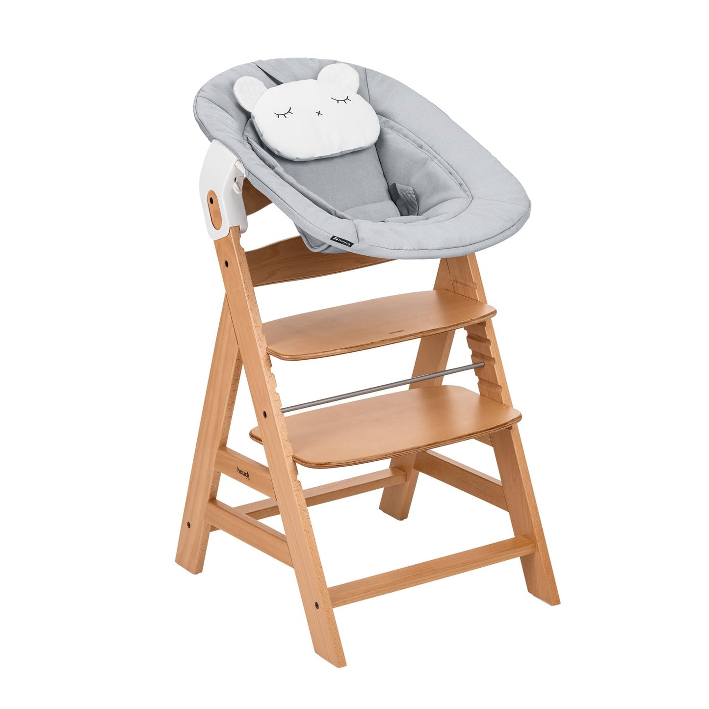 hauck Alpha Trona Evolutiva de Madera, con Hamaca Newborn, desde el Nacimiento, Altura Regulable, Natural