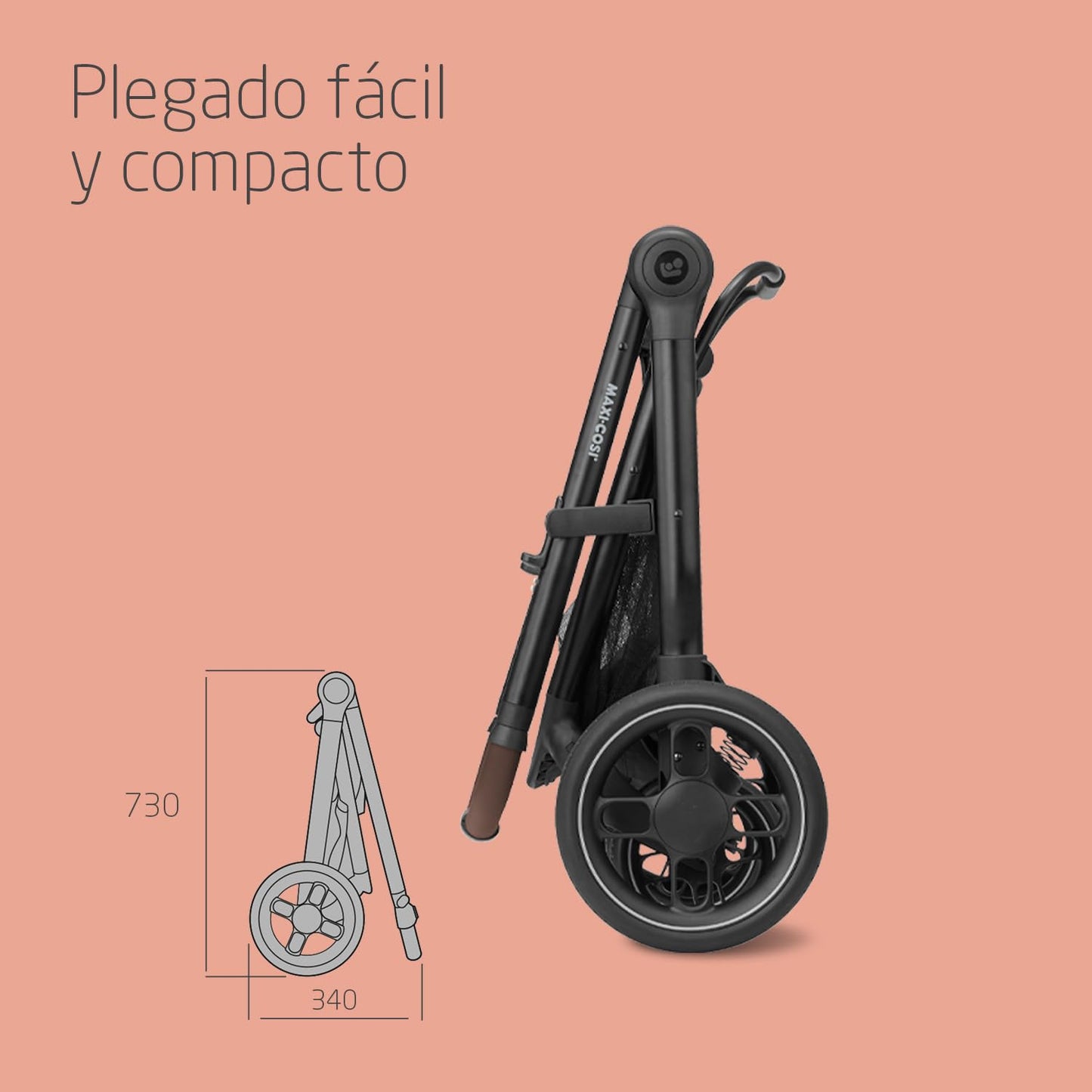 Maxi-Cosi Zelia S Trio Cochecito 3 en 1, Plegable y Compacto, con Silla de Coche CabrioFix S i-Size, de 0 a 4 Años, Gris