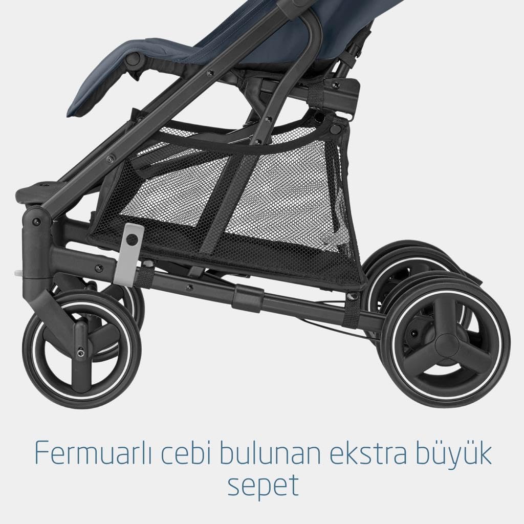 Maxi-Cosi Mara Silla de paseo ligera y compacta, reclinable hasta la posición de dormir, asiento espacioso y cómodo, plegable con una sola mano, cochecito de 0 meses a 22 kg, color Graphite