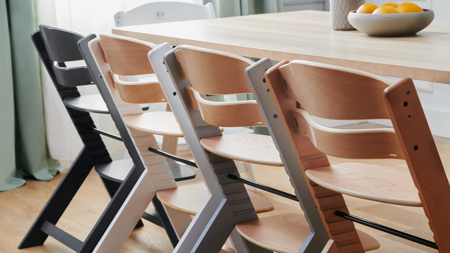 Kinderkraft ENOCK Trona Bebé Evolutiva de Madera, Portátil, Ergonómica, con Barrera y Bandeja