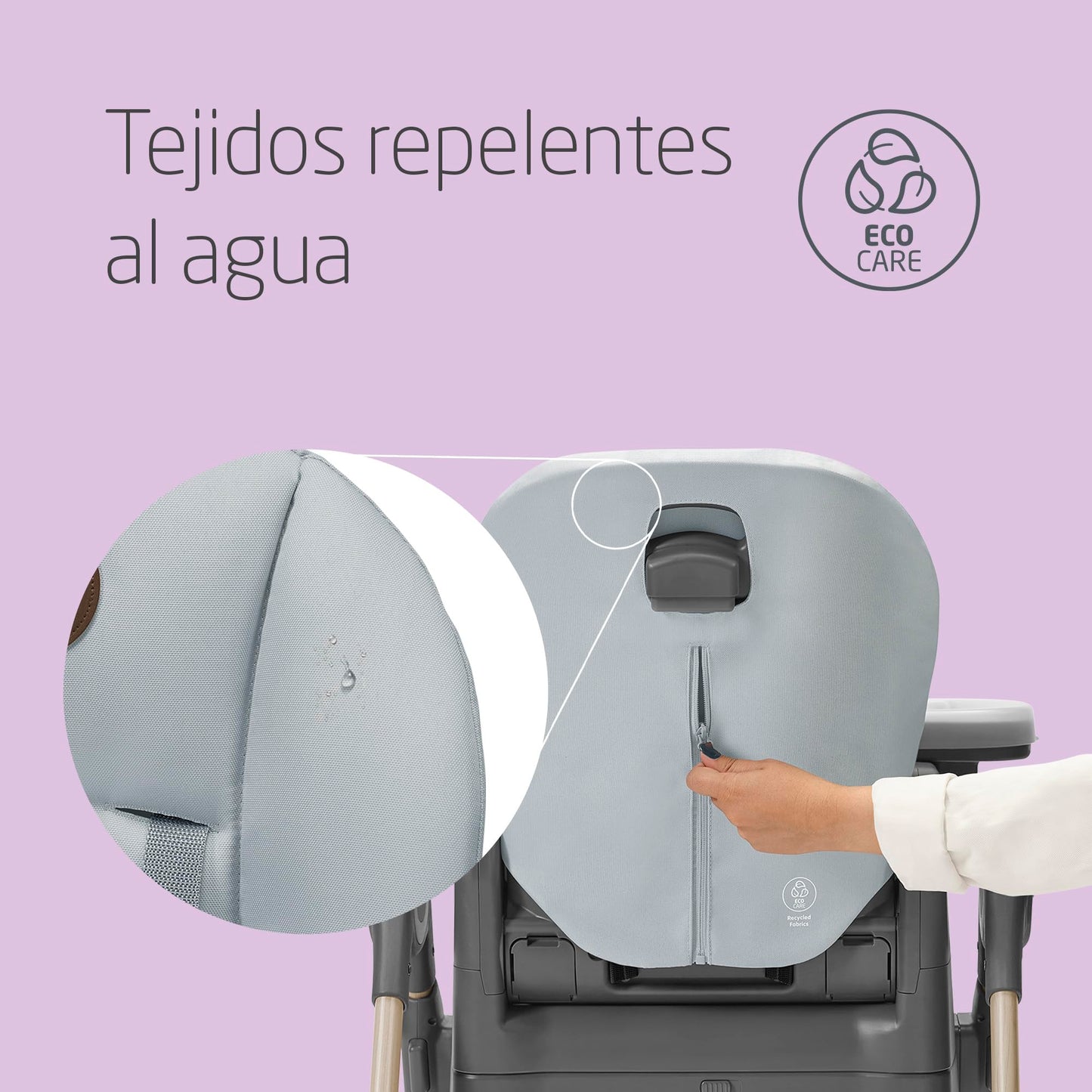 Maxi-Cosi Minla Trona Evolutiva 6 en 1, con 9 Alturas y 5 Reclinaciones, Plegado Compacto, de 0 a 14 Años, Eco Care, Beyond Grey