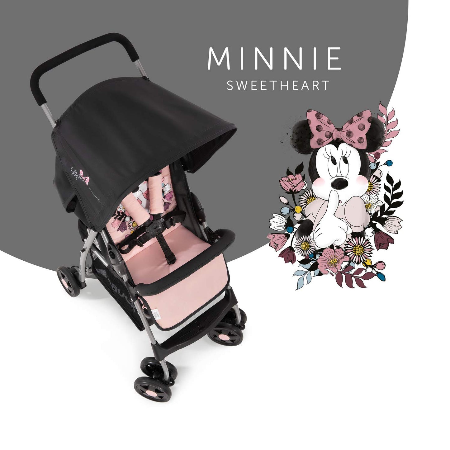 hauck Sport Silla de Paseo Ligera Disney Minnie Mouse, Reclinable desde Nacimiento (hasta 15 kg), Plegable, Rosa