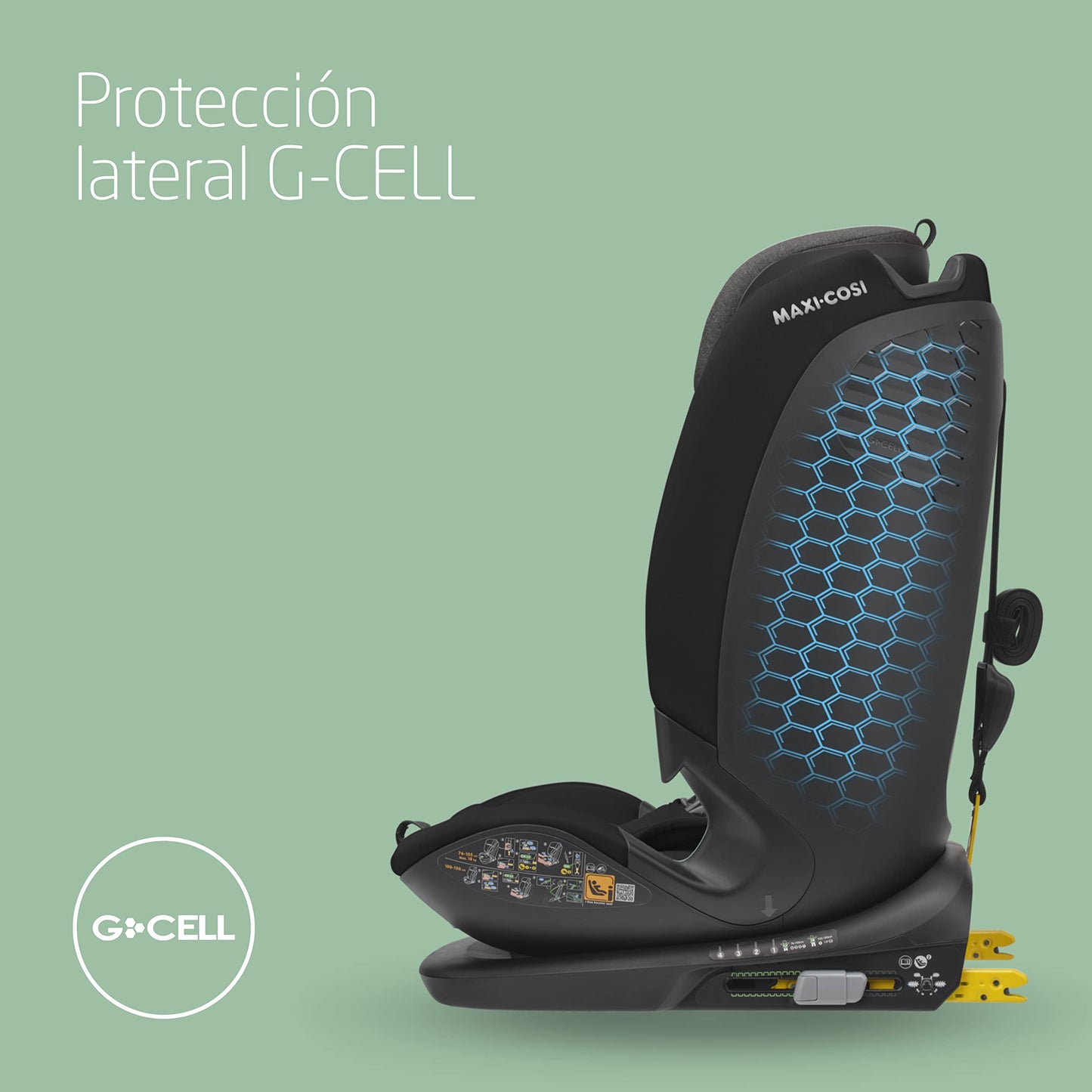 Maxi-Cosi Titan Plus i-Size Silla de Coche Multiedad, con Protección G-CELL y 4 Reclinaciones, de 15 Meses a 12 Años (76-150 cm), Negro