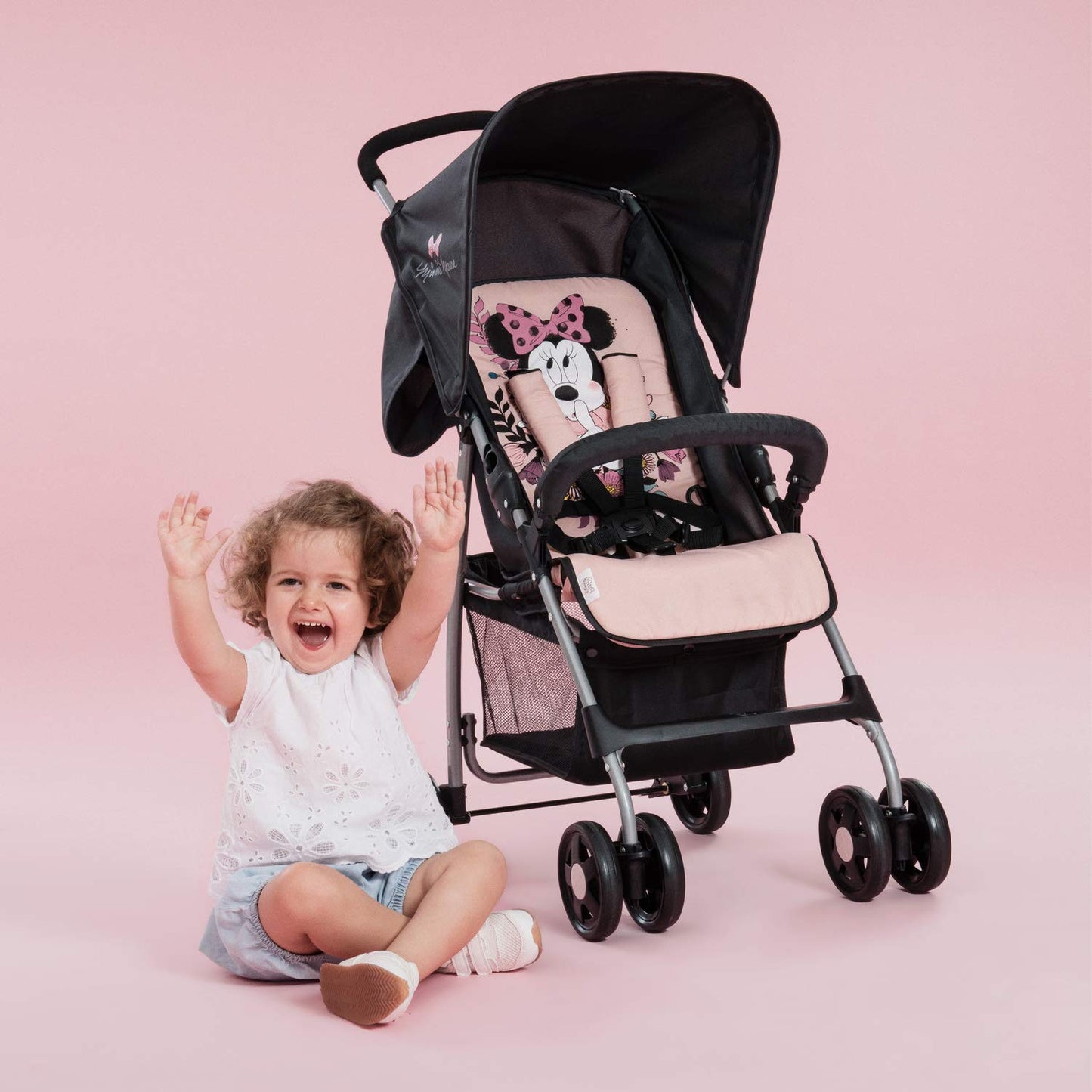hauck Sport Silla de Paseo Ligera Disney Minnie Mouse, Reclinable desde Nacimiento (hasta 15 kg), Plegable, Rosa