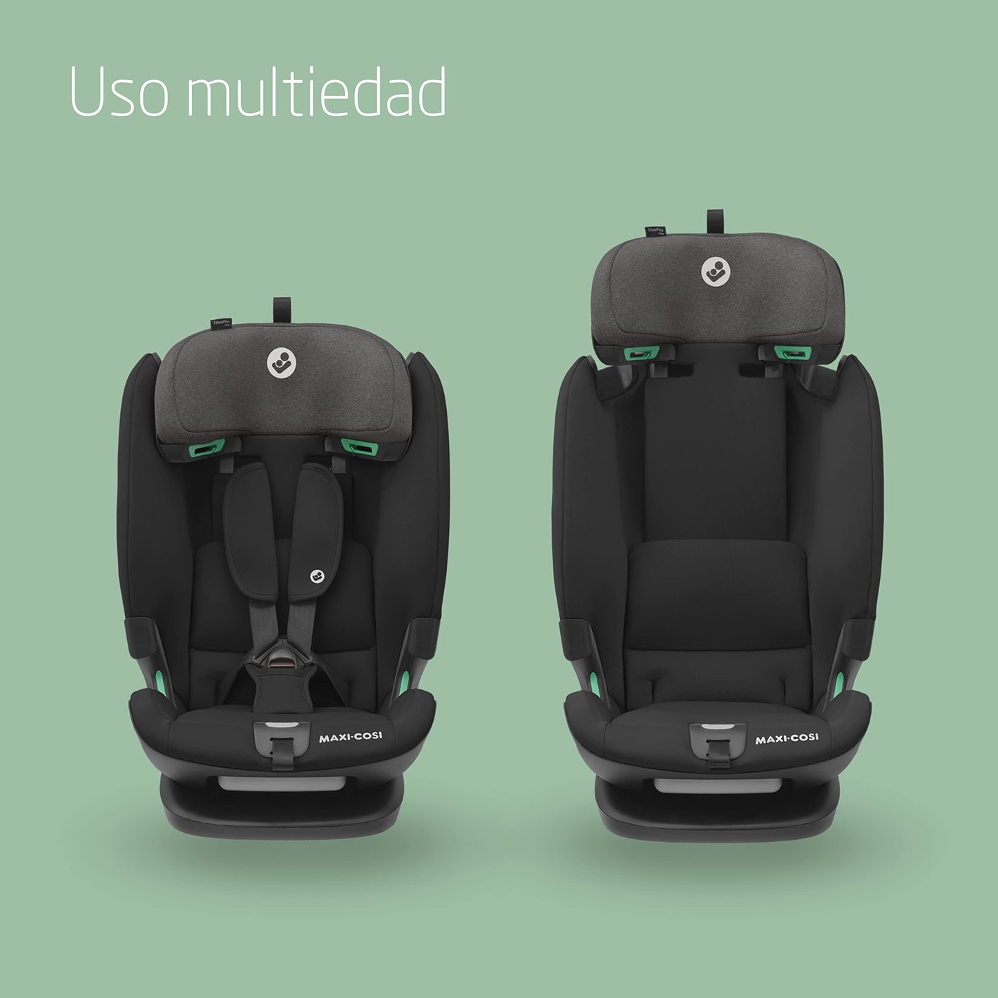 Maxi-Cosi Titan Plus i-Size Silla de Coche Multiedad, con Protección G-CELL y 4 Reclinaciones, de 15 Meses a 12 Años (76-150 cm), Negro