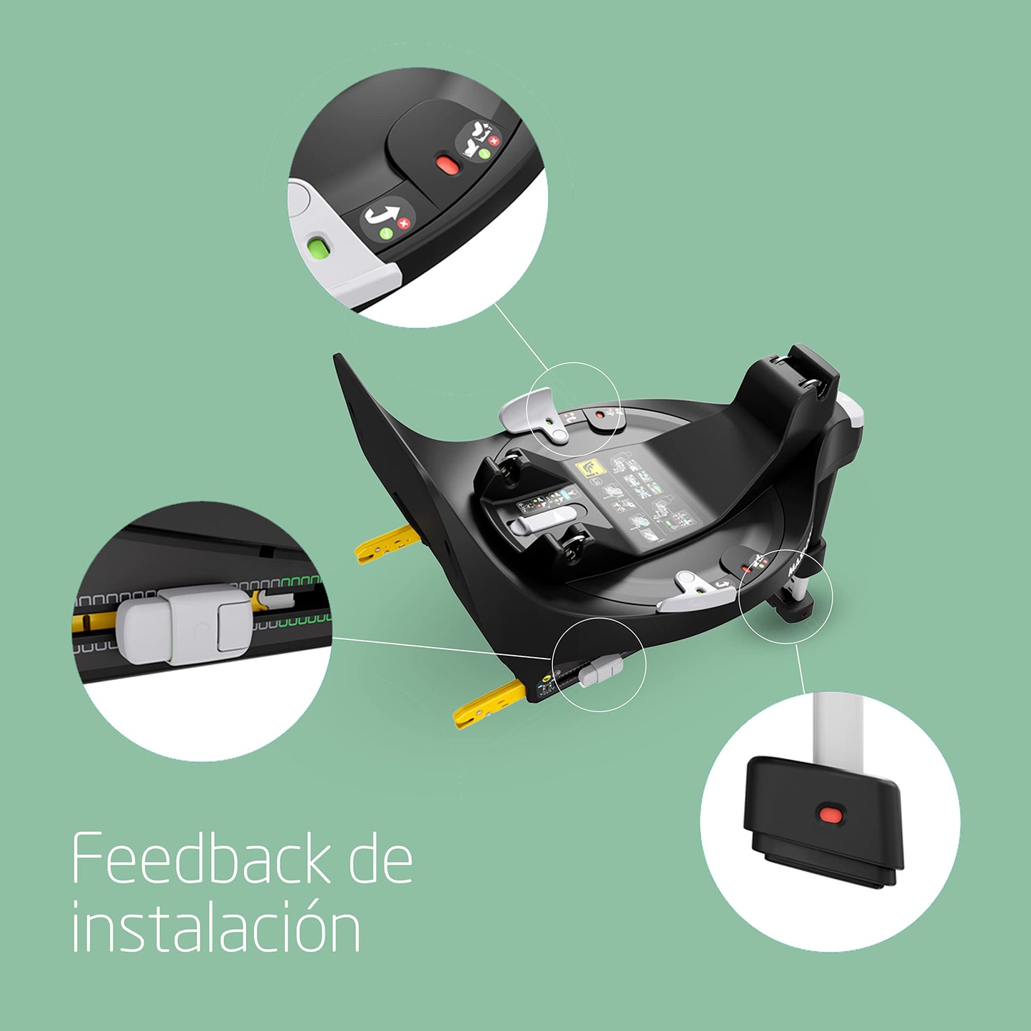 Maxi-Cosi FamilyFix 360 i-Size Base ISOFIX Giratoria 360, con Giro FlexiSpin, de 0 a 4 Años (40-105 cm), Negra