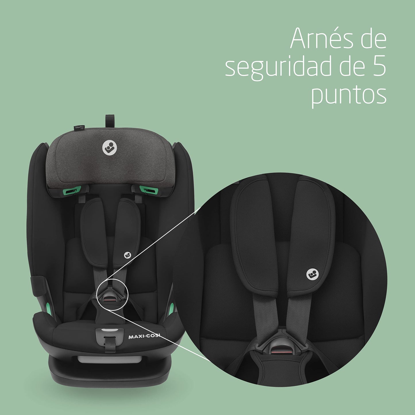 Maxi-Cosi Titan Plus i-Size Silla de Coche Multiedad, con Protección G-CELL y 4 Reclinaciones, de 15 Meses a 12 Años (76-150 cm), Negro