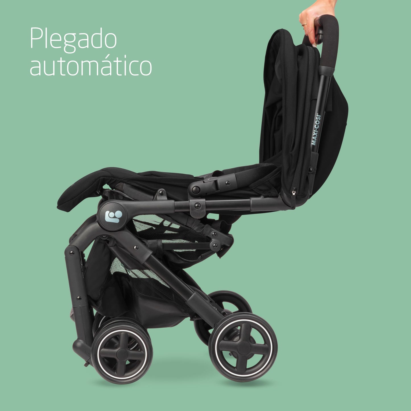 Maxi-Cosi Lara2 Silla de Paseo Ligera y Compacta, con Plegado Automático, Reclinación Total y Bandolera, de 0 a 4 Años (hasta 22 kg), Essential Black