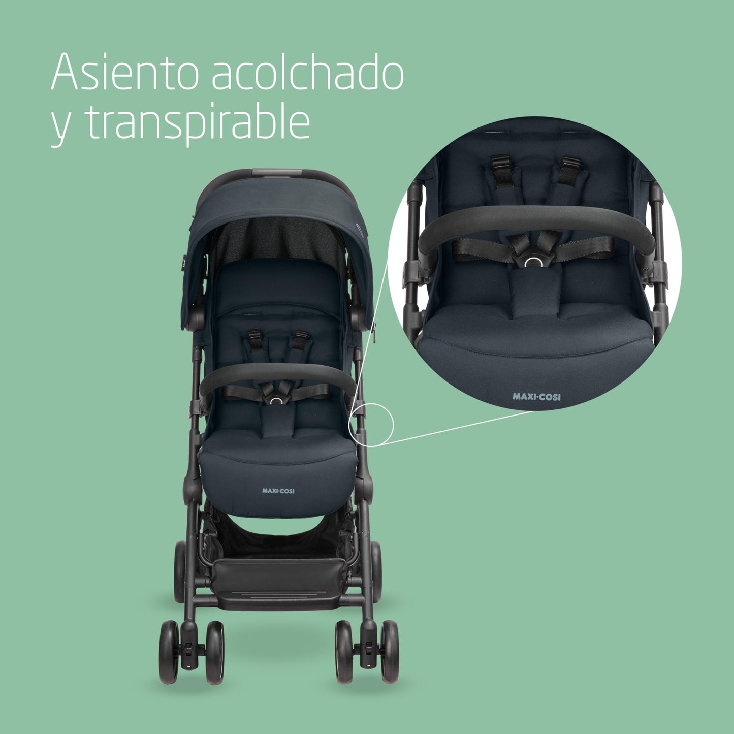 Maxi-Cosi Lara2 Silla de Paseo Ligera y Compacta, con Plegado Automático y Reclinación Total, de 0 a 4 Años (hasta 22 kg), Essential Graphite