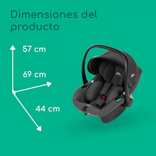 Bebeconfort Luvia Trio Carrito 3 en 1, con Cochecito, Silla de Coche y Capazo, con Cierre Inteligente, Manillar Ajustable, Absorción de Impactos, Mineral Graphite