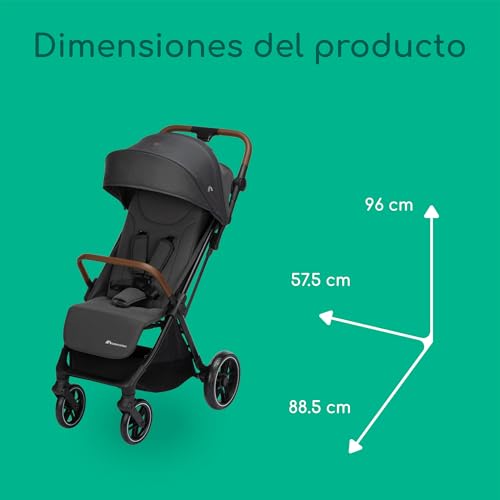 Bebeconfort Indra, Silla paseo bebe, 0-4 años (22 kg), Silla paseo plegable rápido y automático, Suspensión integrada, Posición de reclinación total, Compatible con silla de coche, Mineral Graphite