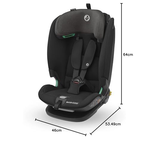 Maxi-Cosi Titan Plus i-Size Silla de Coche Multiedad, con Protección G-CELL y 4 Reclinaciones, de 15 Meses a 12 Años (76-150 cm), Negro