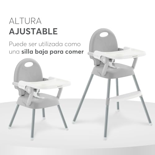 KikkaBoo SPOONY Trona Bebé 3 en 1 Evolutiva, Plegable, con Bandeja Extraíble, hasta 36 Meses, Gris