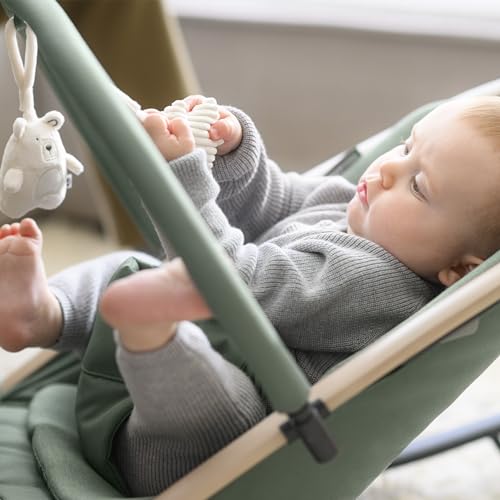 Maxi-Cosi Kori Hamaca y Balancín 2 en 1, con Arco de Juegos y 3 Reclinaciones, Ligera y Compacta, de 0 a 2 Años (hasta 15 kg), Eco Care, Beyond Green