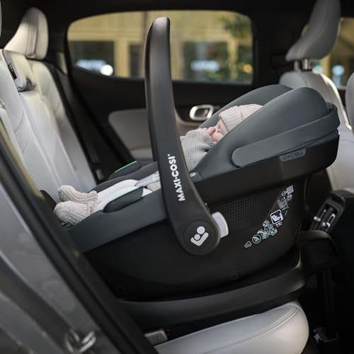 Maxi-Cosi Pebble S i-Size Silla de Coche Ligera para Recién Nacido, con Reductor y Protección G-CELL, de 0-15 Meses, Tonal Black