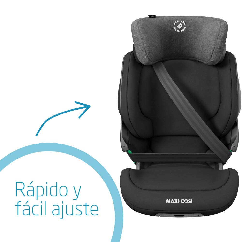 Maxi-Cosi Kore i-Size Silla de Coche ISOFIX, Ajustable en Altura y Ancho, con Protección Lateral Plus, de 3.5 a 12 Años (100-150 cm), Negro