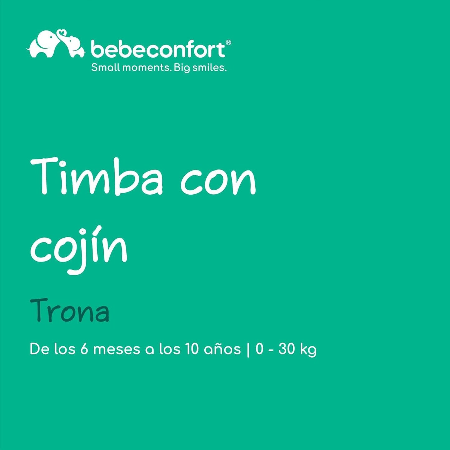Bebeconfort Timba Trona Evolutiva de Madera, con Cojín y Bandeja Extraíble, con Asiento y Reposapiés Ajustables, Madera Natural y Beige