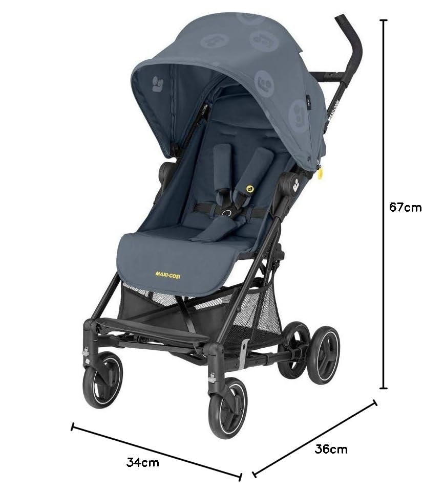 Maxi-Cosi Mara Silla de paseo ligera y compacta, reclinable hasta la posición de dormir, asiento espacioso y cómodo, plegable con una sola mano, cochecito de 0 meses a 22 kg, color Graphite