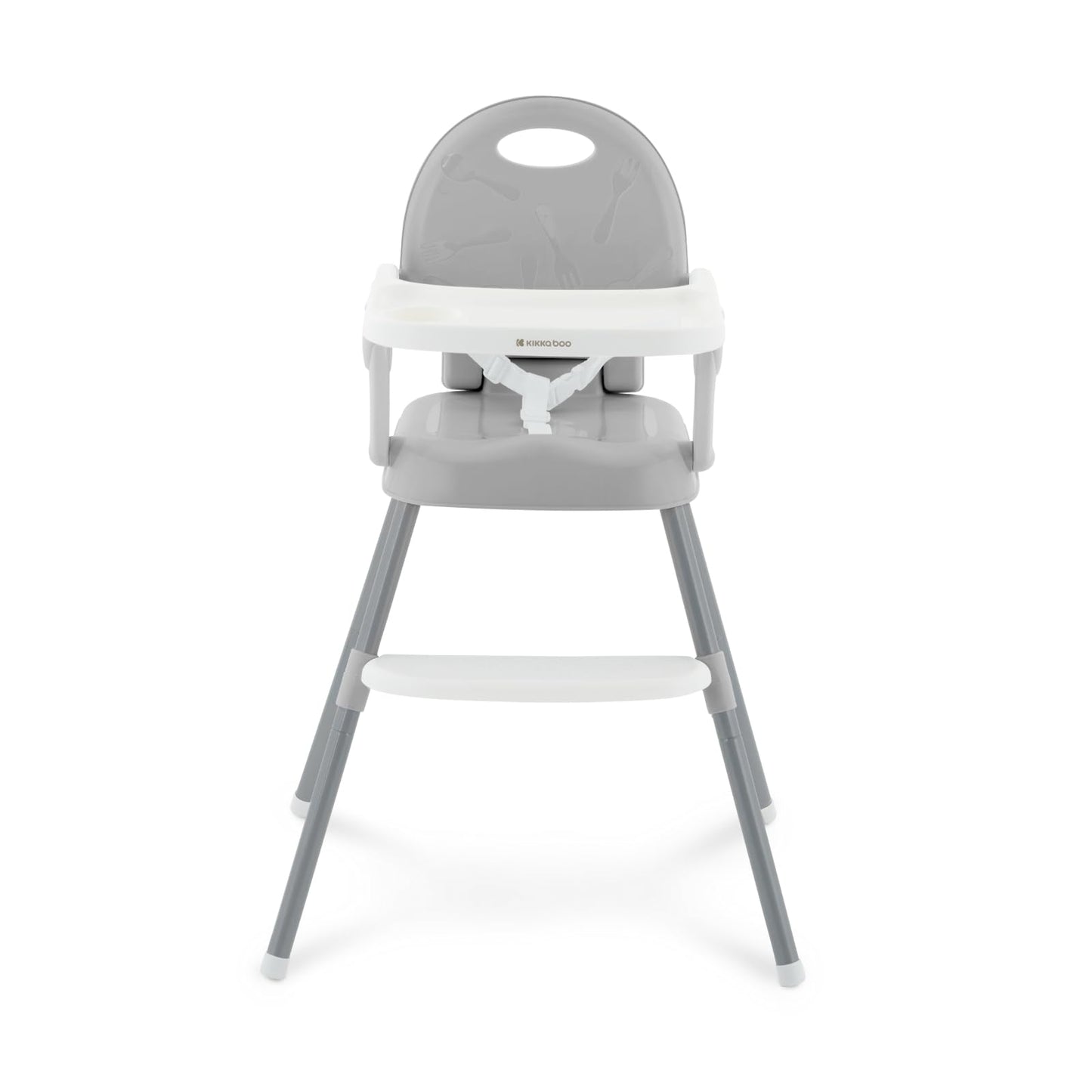 KikkaBoo SPOONY Trona Bebé 3 en 1 Evolutiva, Plegable, con Bandeja Extraíble, hasta 36 Meses, Gris