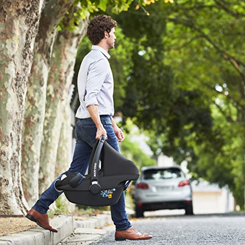 Maxi-Cosi Pebble Pro i-Size Silla de Coche para Bebé Grupo 0+, con Cojín Reductor para Recién Nacidos, de 0-12 Meses (45-75 cm), Essential Black