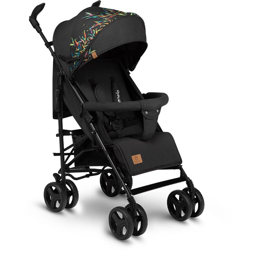 LIONELO Cochecito de bebé de Irma de hasta 15 kg, ligero y moderno, con función reclinable, plegable, ruedas grandes de 6 pulgadas, cesta grande, bolsa, mosquitera
