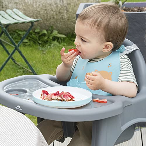 Bebeconfort Meely Trona 2 en 1 Convertible en Silla, Ligera (3,3 kg), con Arnés de 5 Puntos, Dark Grey