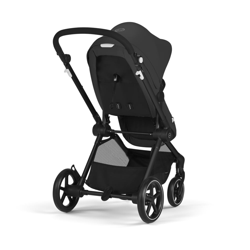 CYBEX Gold Sillita de paseo EOS 2-en-1, Sistema de viaje, Desde el nacimiento hasta 22 kg (aprox. 4 años), Negro (Moon Black)