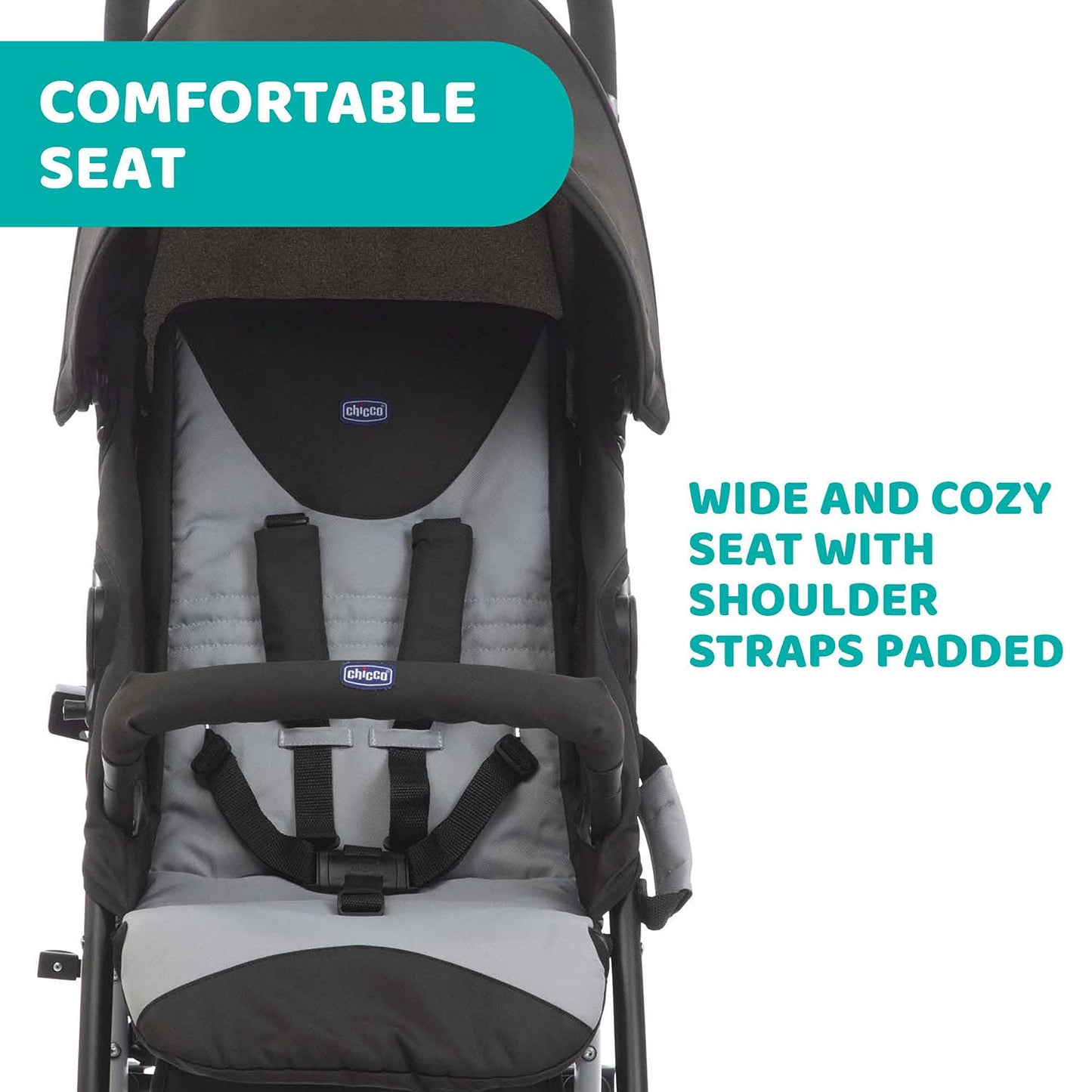 Chicco Echo Cochecito Ligero y Plegable, con Reclinación Total desde Nacimiento hasta 22 kg, Piedra