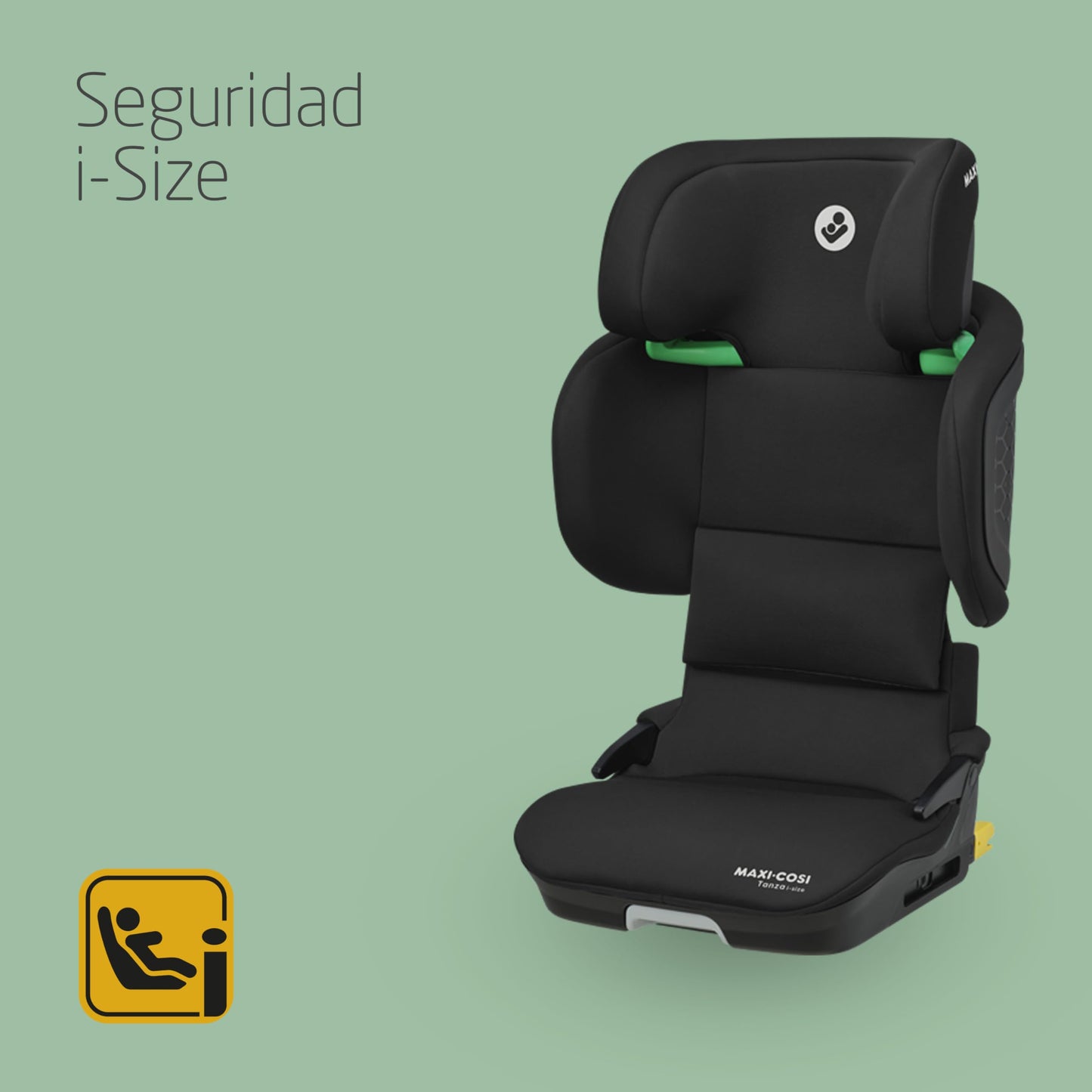 Maxi-Cosi Tanza i-Size Silla de Coche Plegable y Portátil, con ISOFIX, Protección G-CELL y 10 Posiciones de Reposacabezas, de 3.5 a 12 Años, Full Black