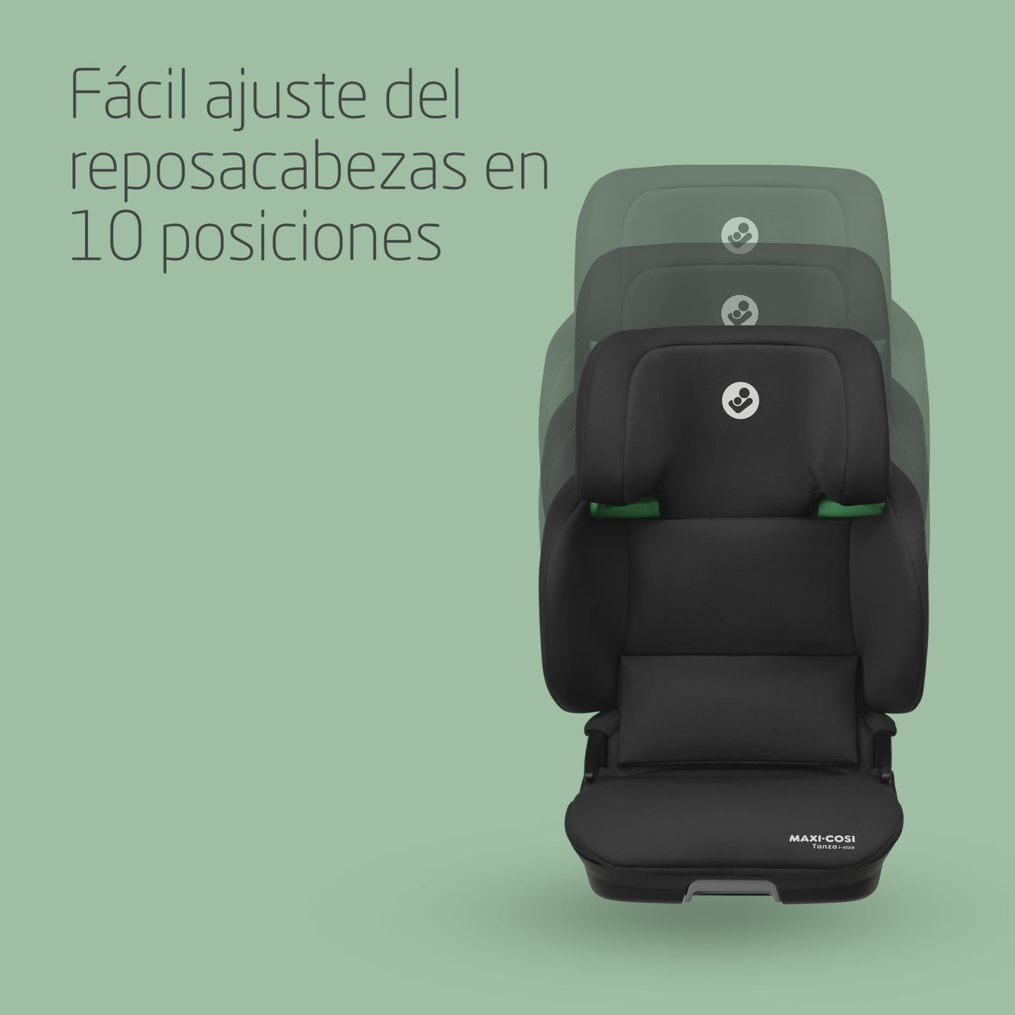 Maxi-Cosi Tanza i-Size Silla de Coche Plegable y Portátil, con ISOFIX, Protección G-CELL y 10 Posiciones de Reposacabezas, de 3.5 a 12 Años, Full Black
