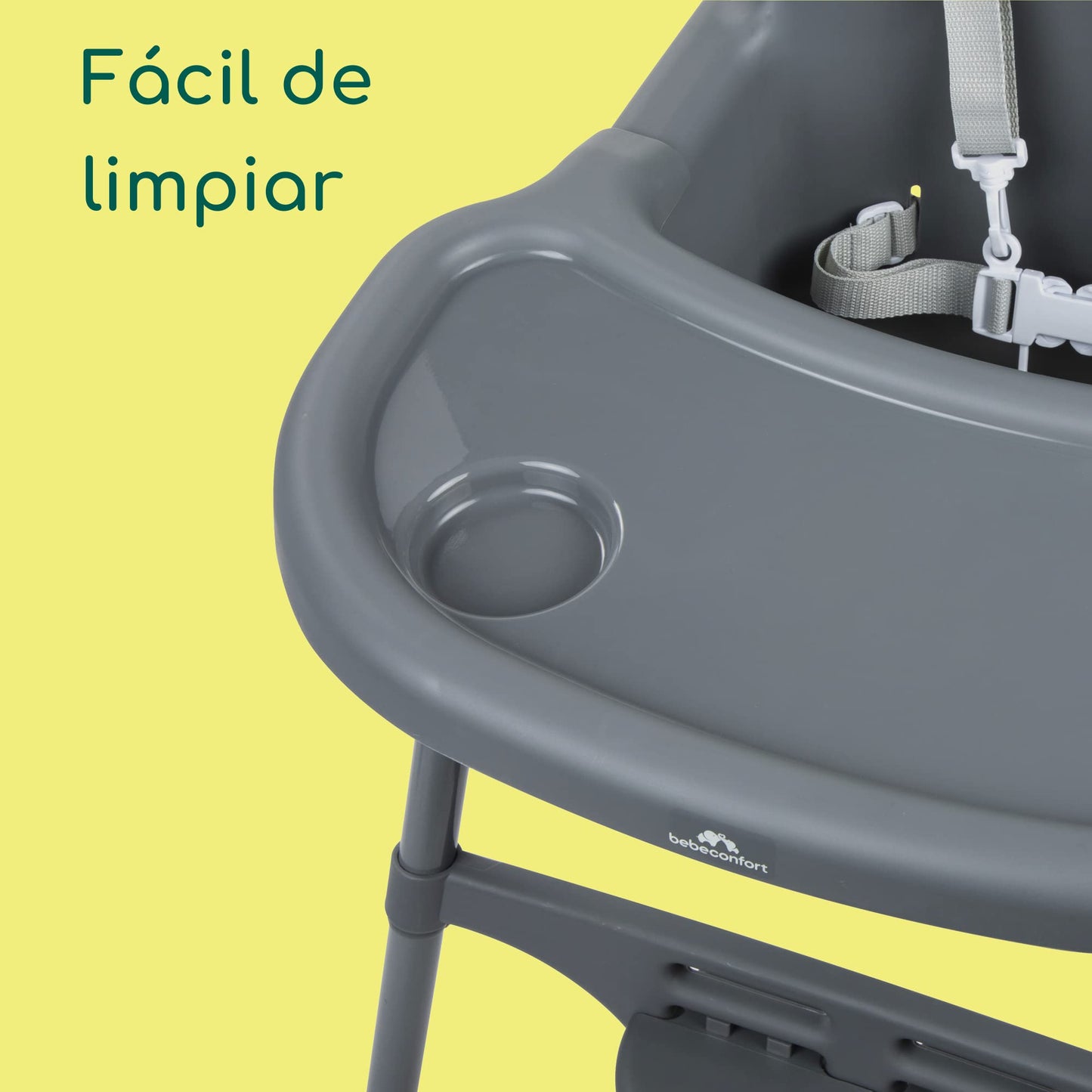 Bebeconfort Meely Trona 2 en 1 Convertible en Silla, Ligera (3,3 kg), con Arnés de 5 Puntos, Dark Grey