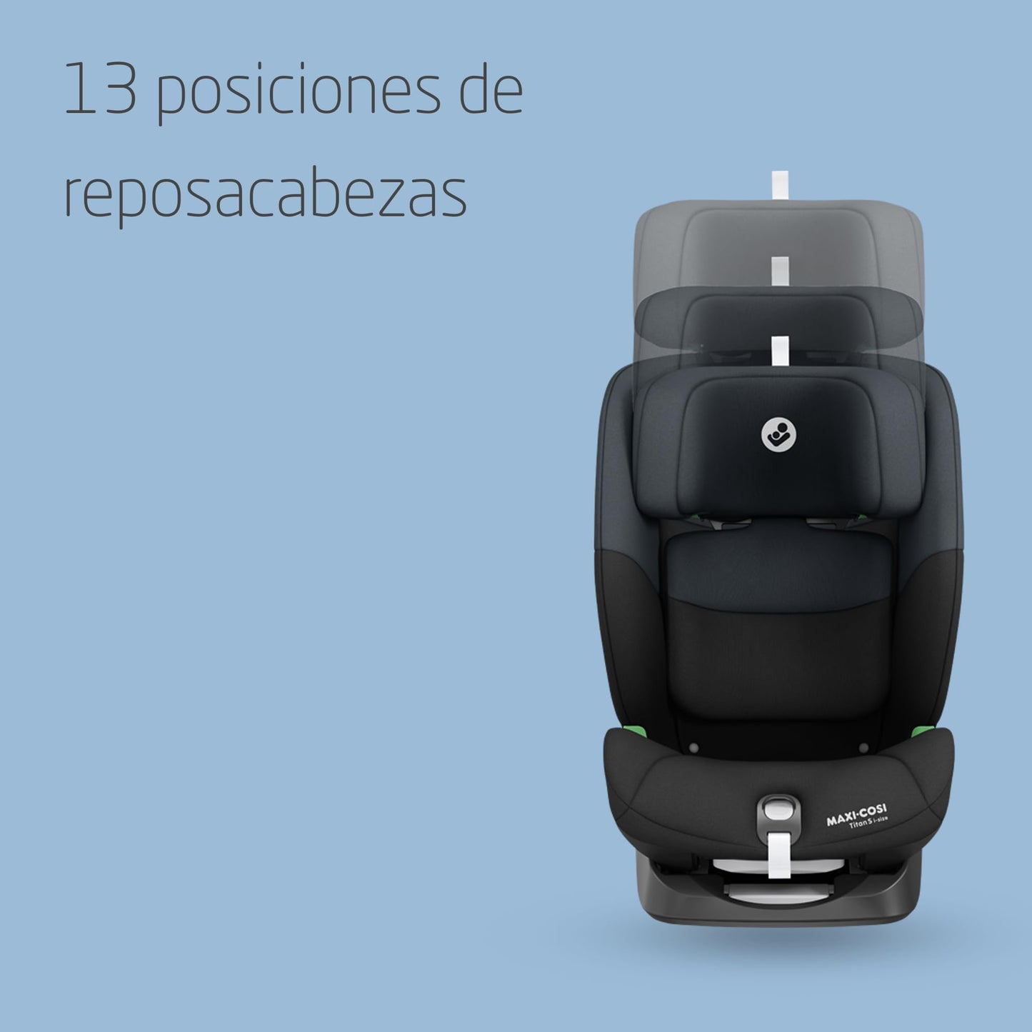 Maxi-Cosi Titan S i-Size Silla de Coche Evolutiva con ISOFIX, 5 Reclinaciones y Protección G-CELL, de 15 Meses a 12 Años (76-150 cm), Tonal Black