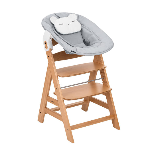 hauck Alpha Trona Evolutiva de Madera, con Hamaca Newborn, desde el Nacimiento, Altura Regulable, Natural