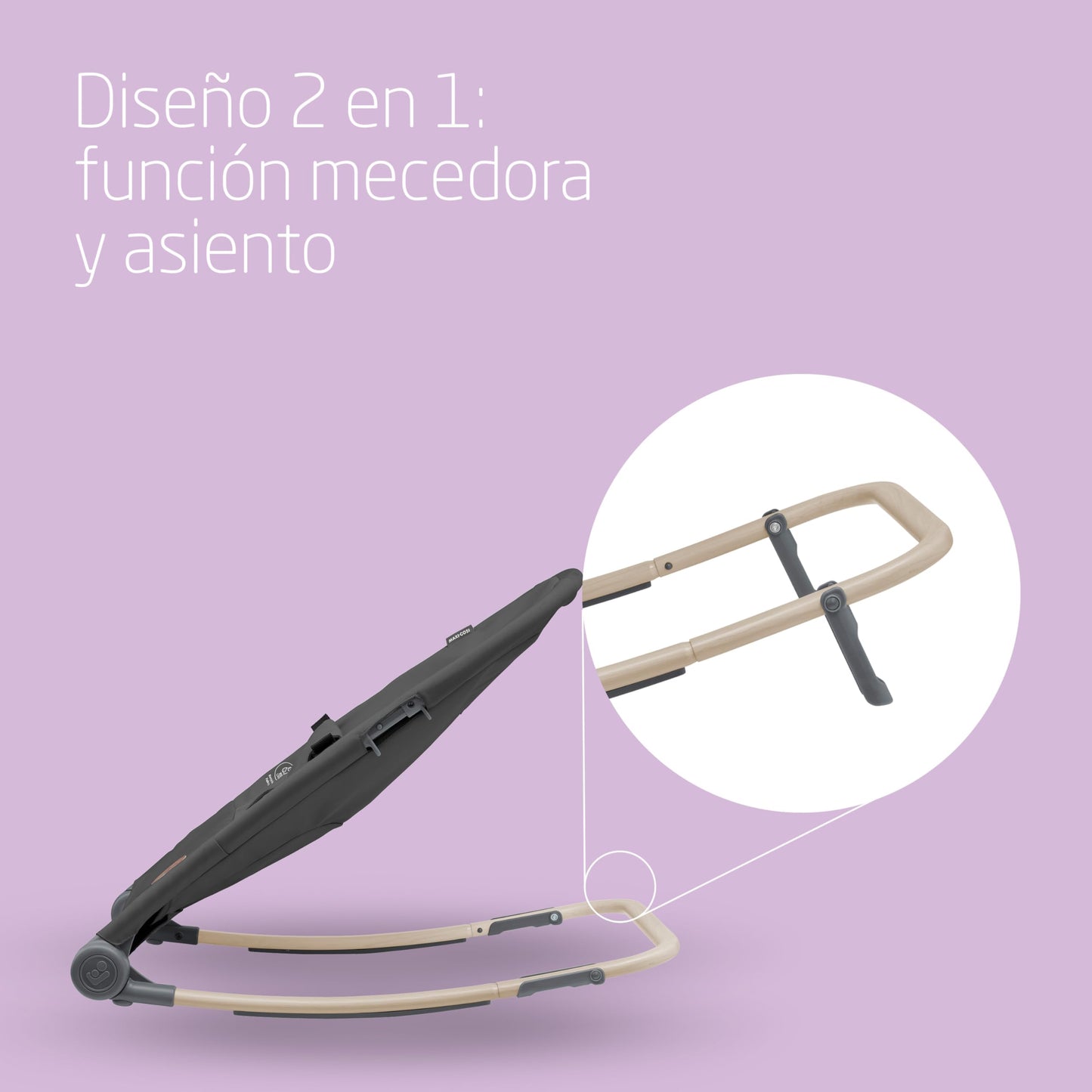 Maxi-Cosi Loa Mecedora Portátil para Bebé, Ligera y con Plegado Ultracompacto, con 2 Reclinaciones, Tejidos 100% Reciclados, Beyond Graphite