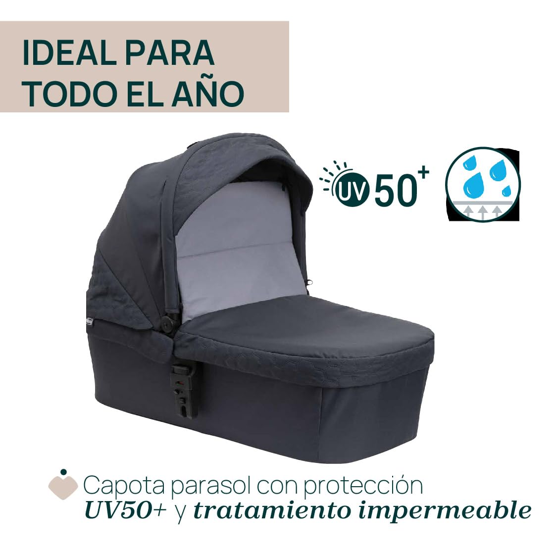 Chicco Trio Seety Sistema Modular 3 Piezas, con Cochecito, Capazo y Silla de Coche Kory i-Size, Ultraligero y Compacto, de 0 a 4 Años