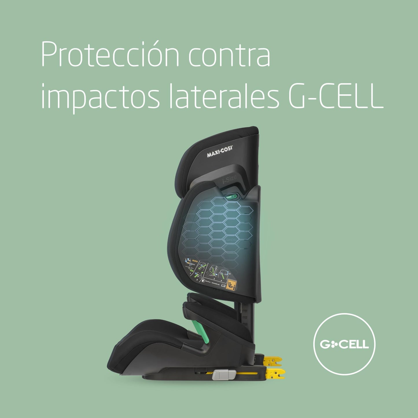 Maxi-Cosi RodiFix M i-Size Silla de Coche ISOFIX con Respaldo Alto, con Protección G-CELL, de 3.5 a 12 Años (100-150 cm), Basic Black